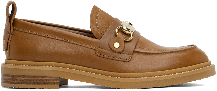 Shop See By Chloé Tan Signature 1 Loafers In 533-tan