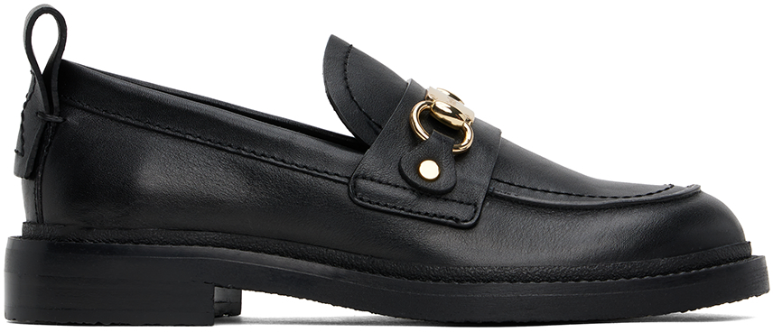 Shop See By Chloé Black Signature 1 Loafers In 999-black