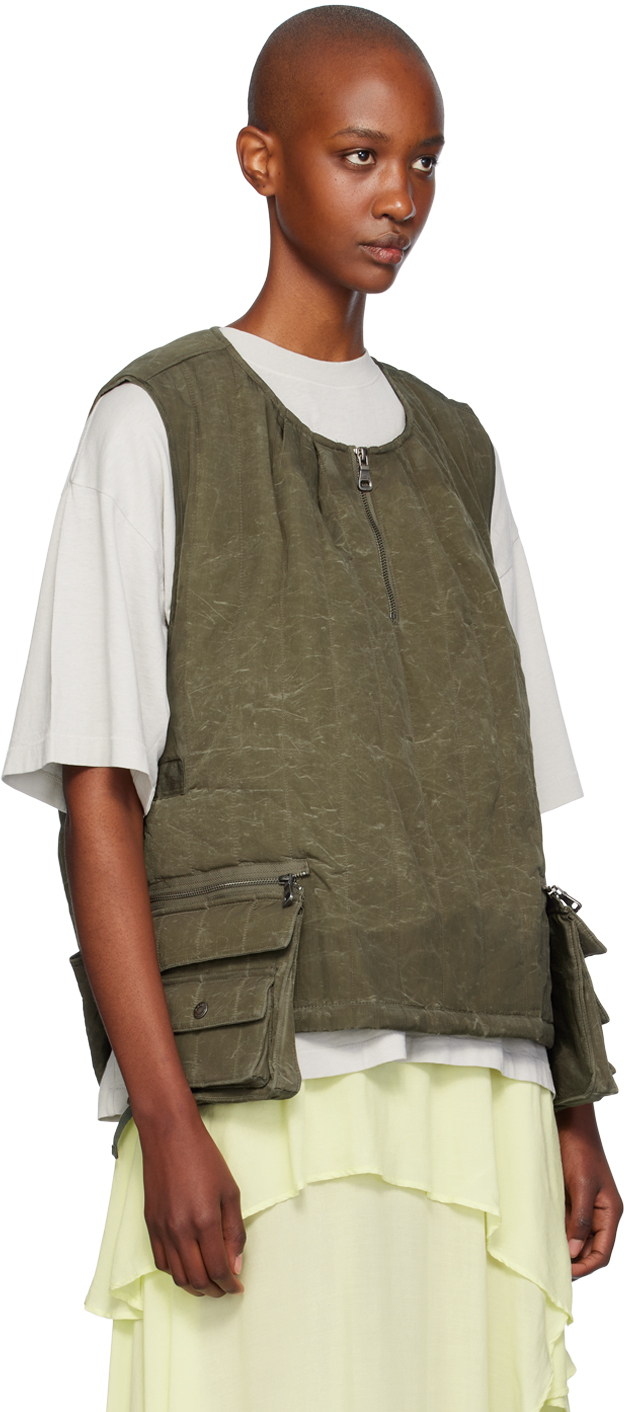 Andersson Bell Khaki Padded Turtle Vest In Khaki