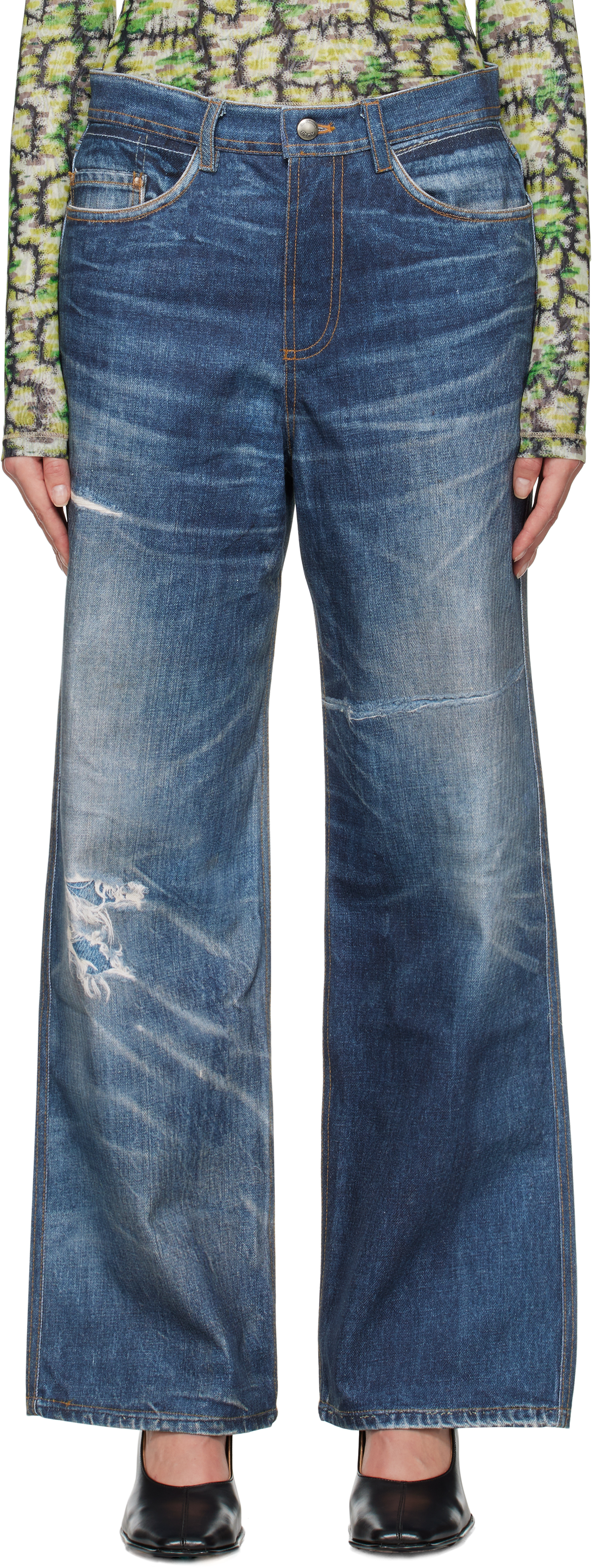 Blue Trompe L
ail Printed Jeans