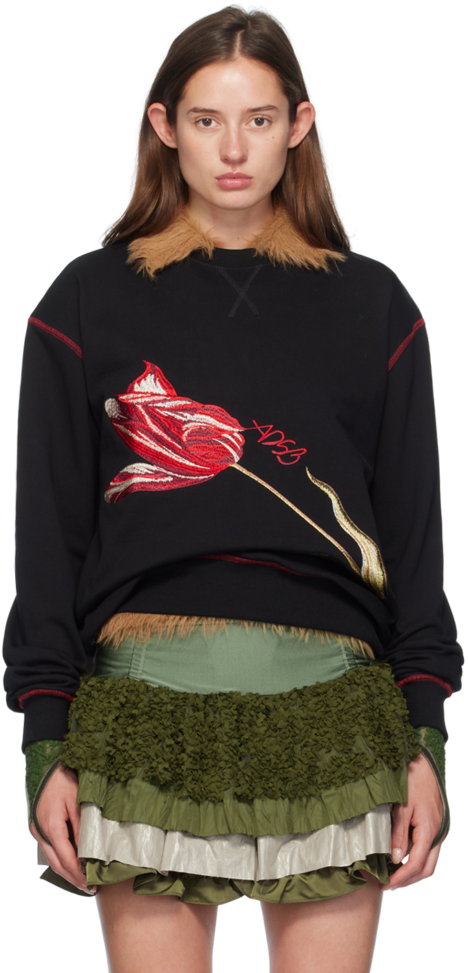 【Andersson Bel】ADSB FIORE SWEATSHIRTS BLACK Black Essential 'ADSB' Fiore Sweatshirt by Andersson Bell on