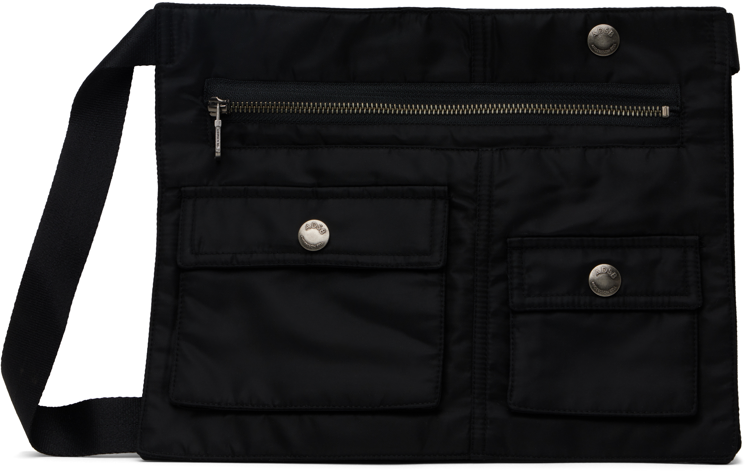 Black 3Way Pocket Messenger Bag