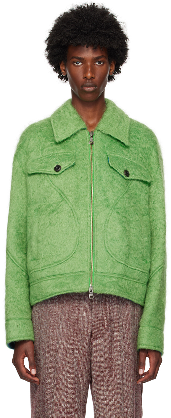 ANDERSSON BELL GREEN WADO SHAGGY WOOL JACKET 