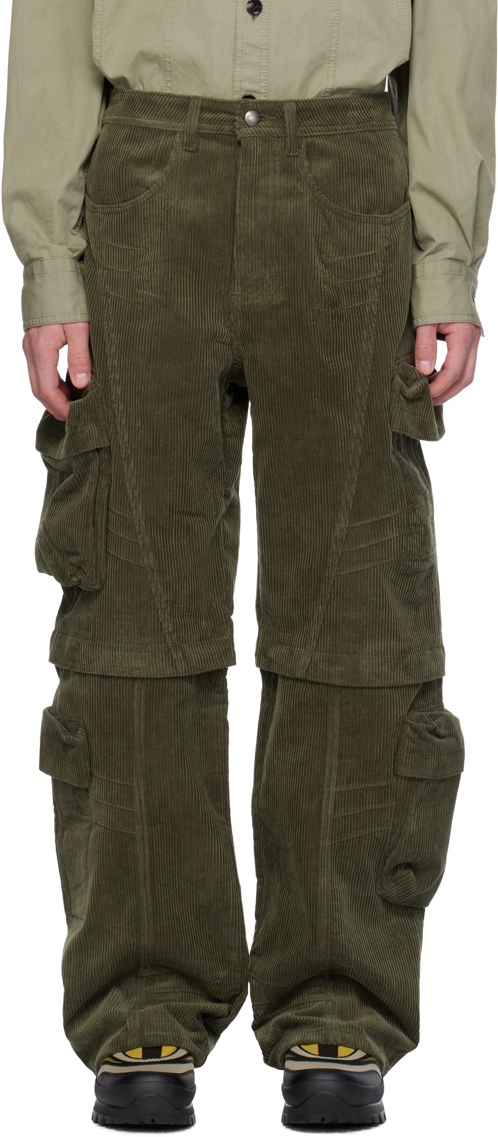 Andersson Bell Khaki Milano Corduroy Cargo Pants