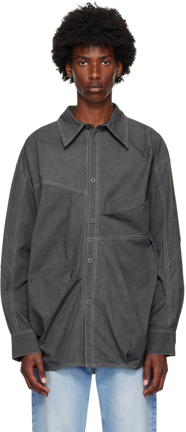 Shop Andersson Bell Gray Alice Dyed Shirt In Charcoal