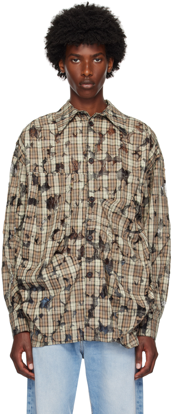 Shop Andersson Bell Beige Emiil Check Shirt