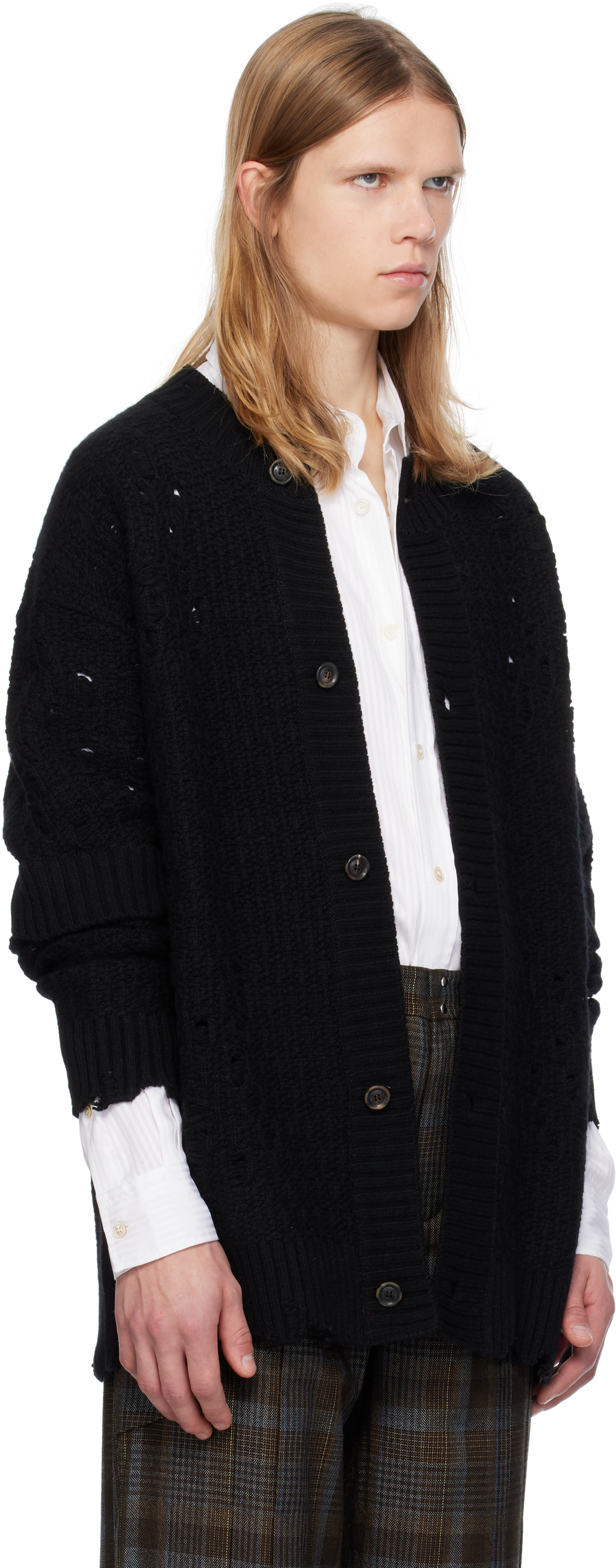 Andersson Bell Black Roghen Wool Long Cardigan In Black