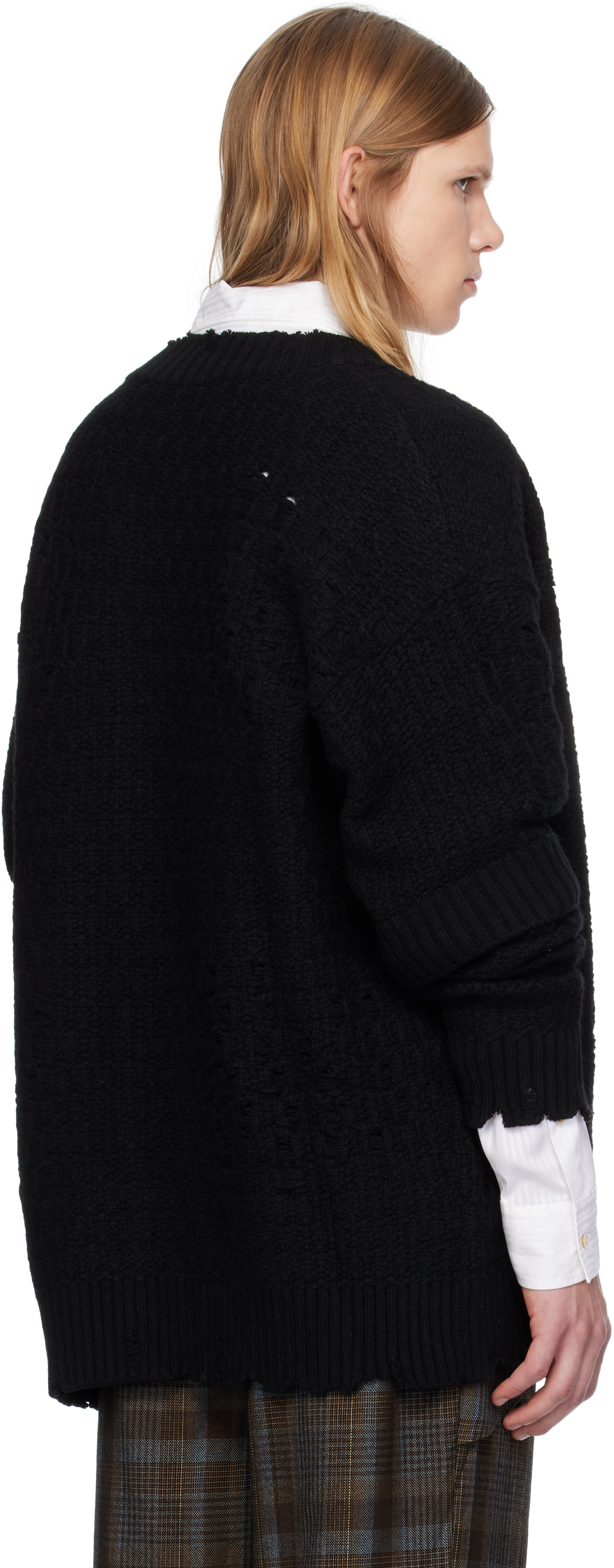 Andersson Bell Black Roghen Wool Long Cardigan In Black