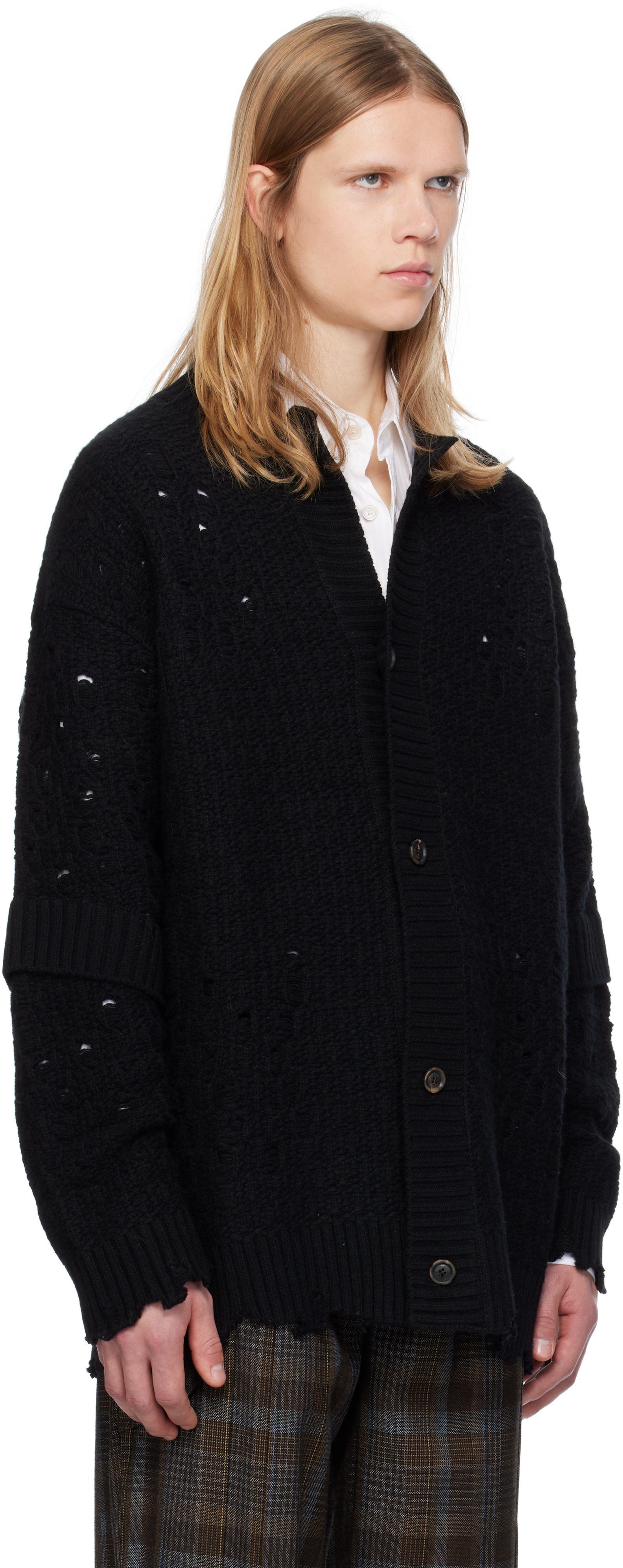 Andersson Bell Black Roghen Wool Long Cardigan In Black