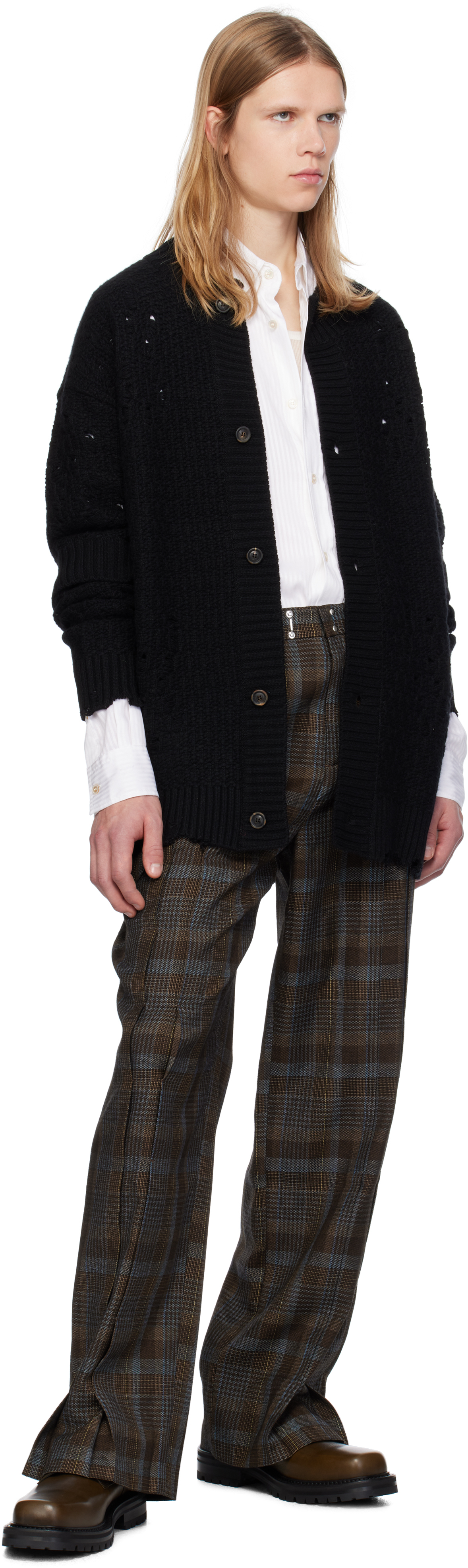 Andersson Bell Black Roghen Wool Long Cardigan In Black