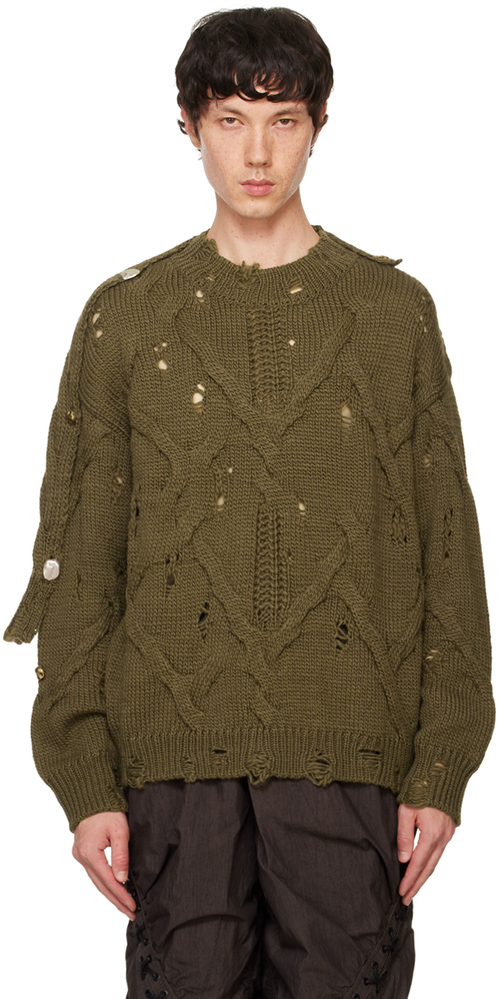 Shop Andersson Bell Khaki Fisherman Button Sweater