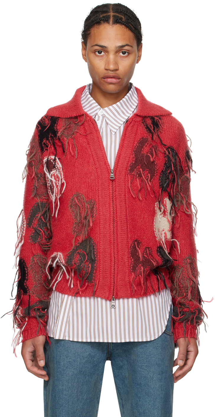 Shop Andersson Bell Red Intarsia Rainbow Sweater