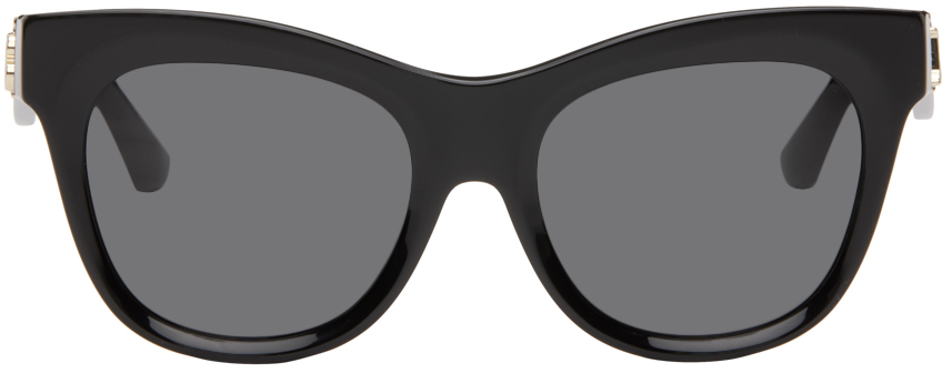 Shop Burberry Black Cat-eye Sunglasses In 300187 Black