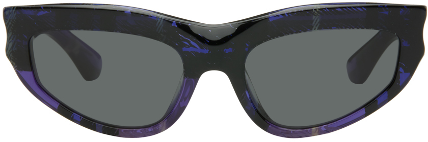 Purple Check Cat-Eye Sunglasses