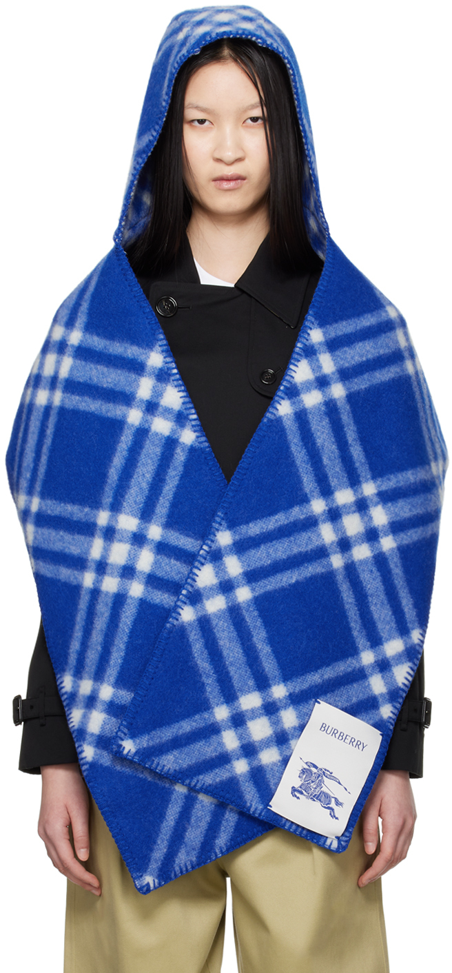 Wool Cape Cashmere Blanket Burberry Blanket Poncho Burberry Blue