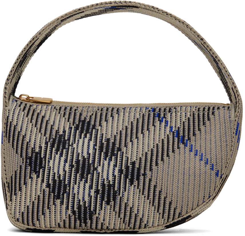 【関税＆送料込み】Burberry Mini Knit Shopper Bag Burberry Mini Check Knitted Tote Bag | Grey | FARFETCH