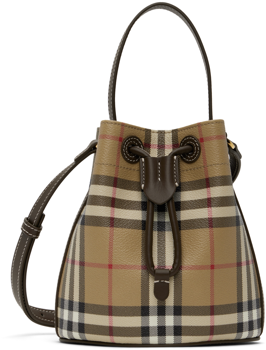 Burberry canvas check bucket bag hotsell