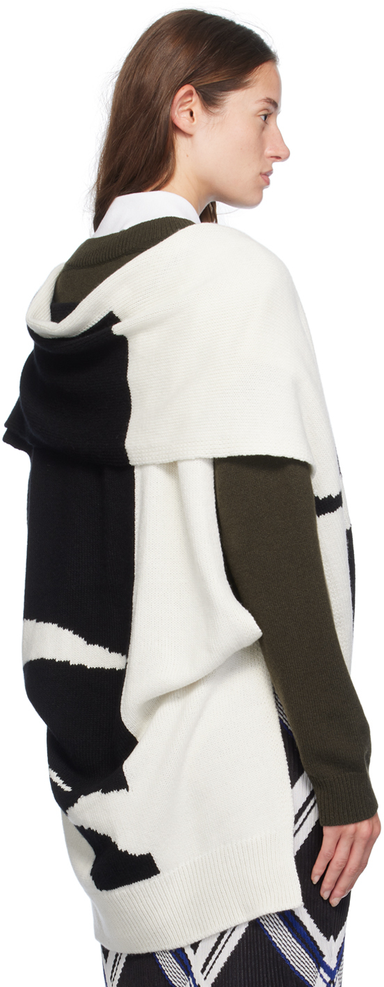 Burberry Black & White Ekd Cardigan In Black/chalk