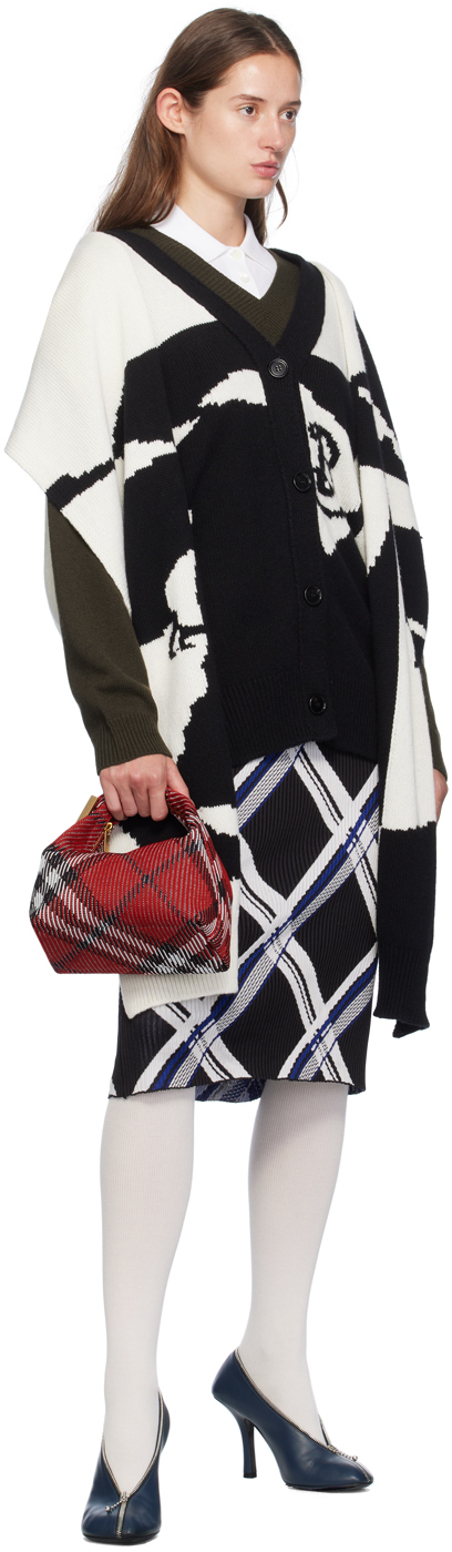 Burberry Black & White Ekd Cardigan In Black/chalk