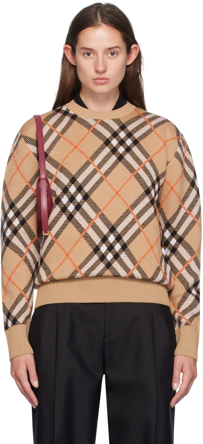 Beige Check Sweater