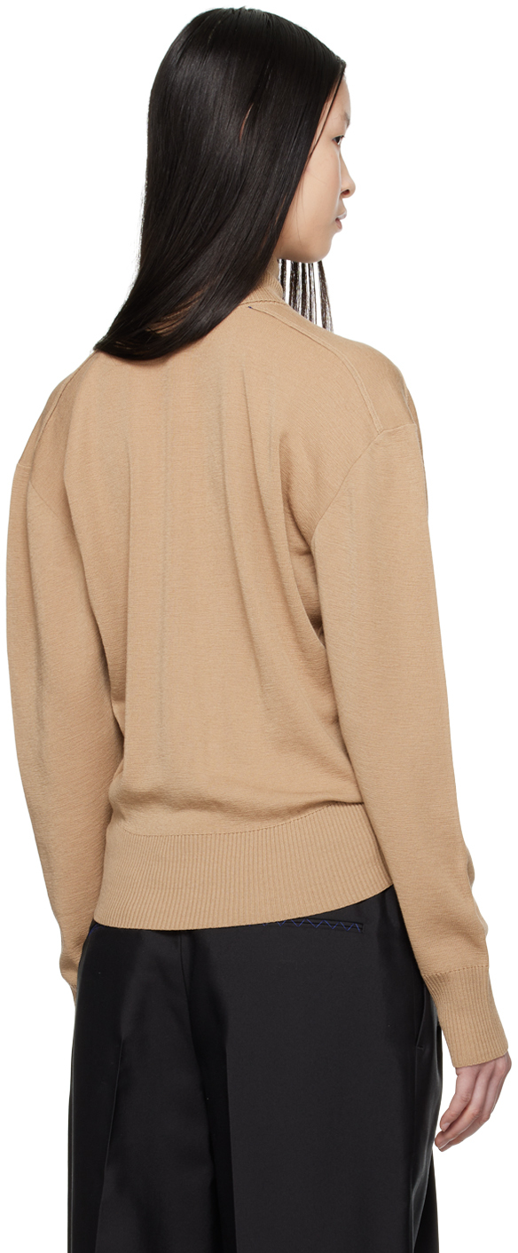 Burberry Tan Wool Turtleneck In A3743 Flax