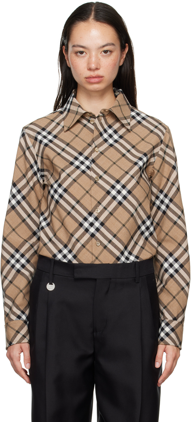 Beige Check Shirt