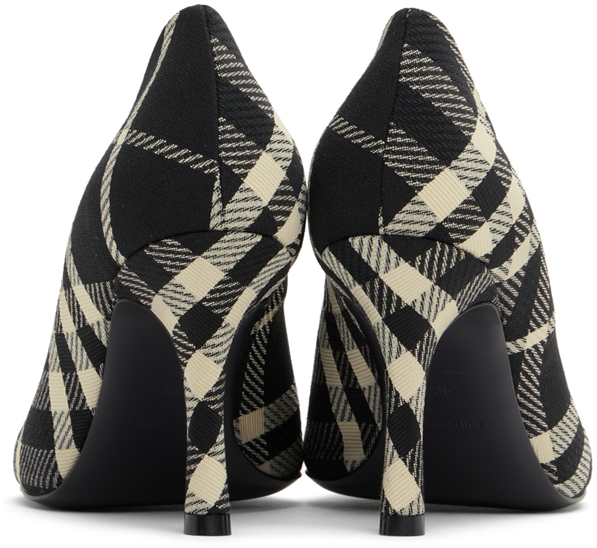 Burberry Woman Pumps Black Size 7 Textile Fibers In Black/calico Ip Chk