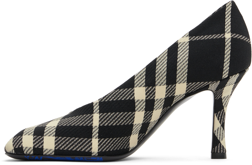 Burberry Woman Pumps Black Size 7 Textile Fibers In Black/calico Ip Chk
