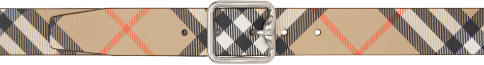 Beige Reversible Check B Buckle Belt