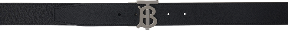 Black Leather TB Reversible Belt