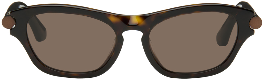 Brown Tubular Oval Sunglasses