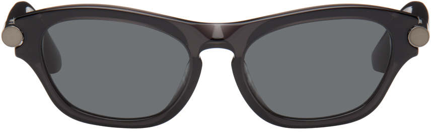 Gray Tubular Oval Sunglasses