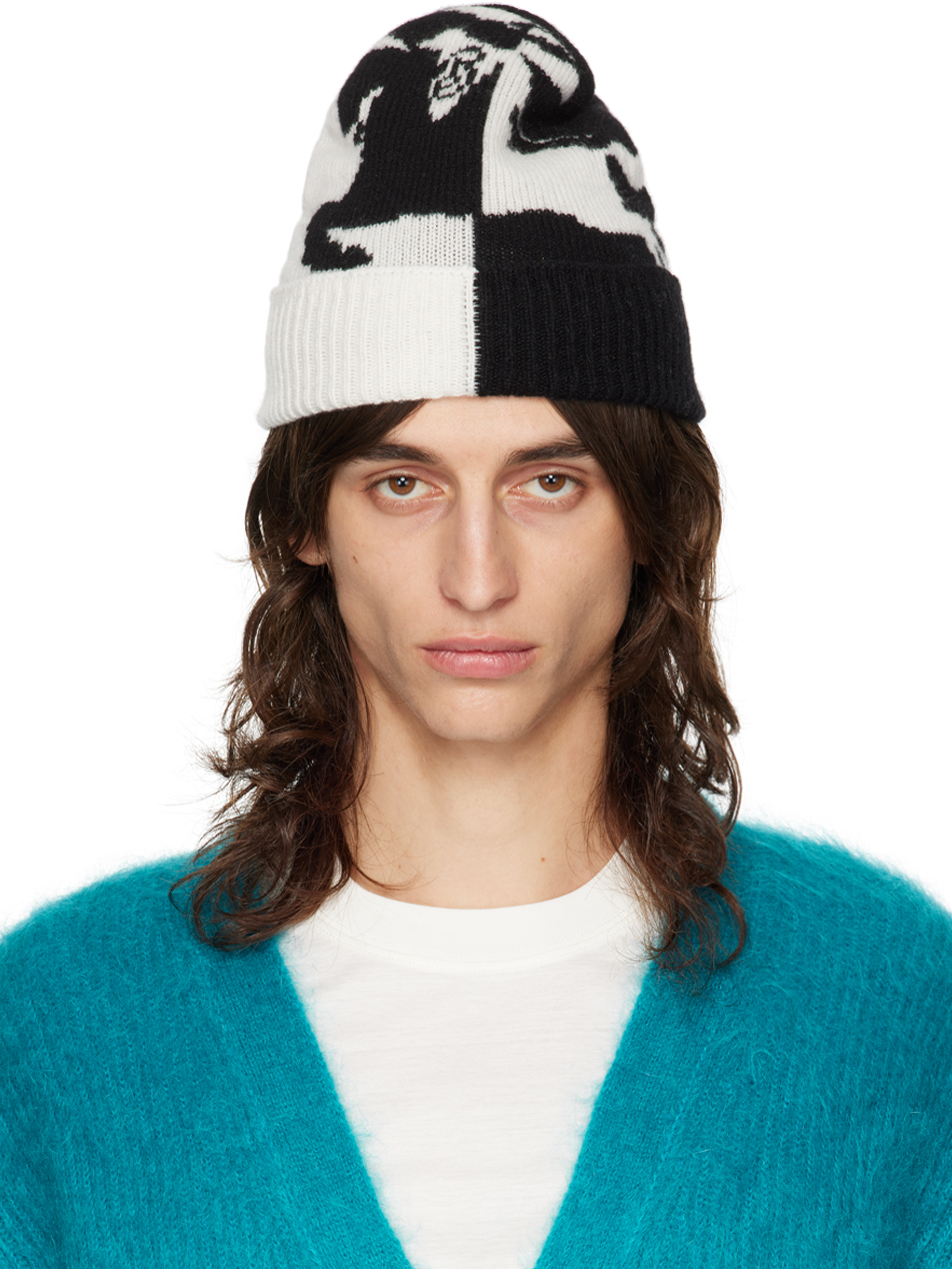 Black & White EKD Cashmere Beanie