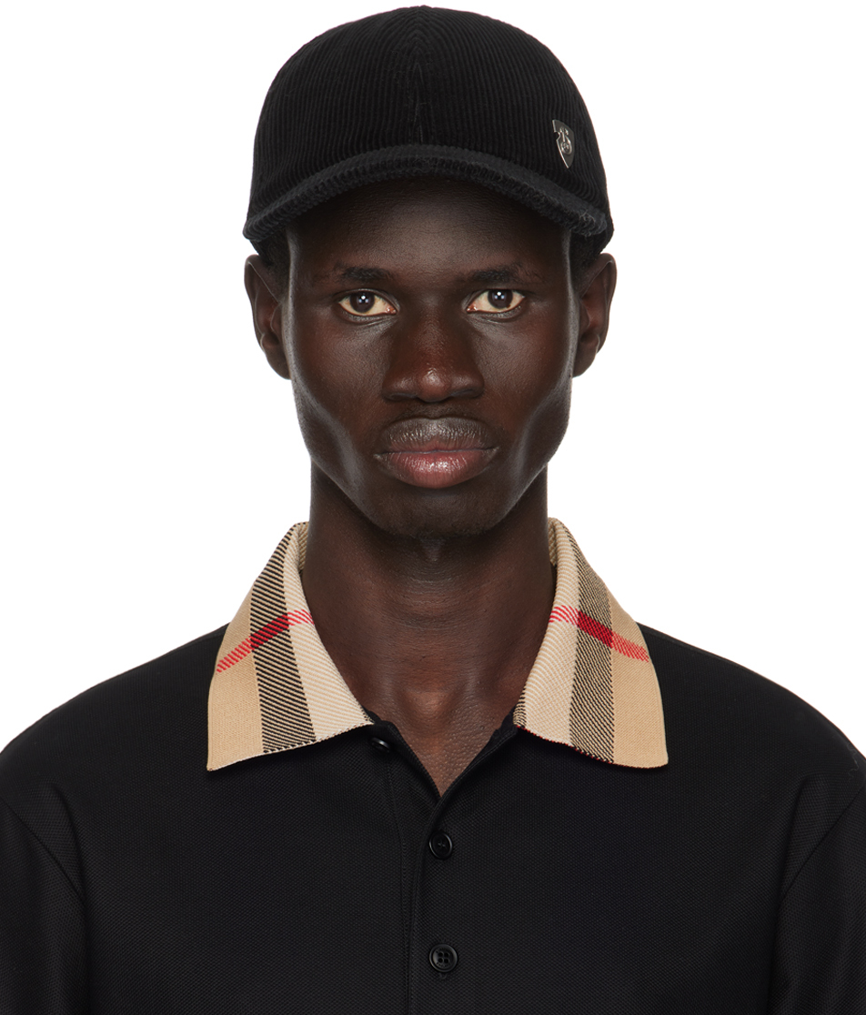 Shop Burberry Black Corduroy Baseball Cap