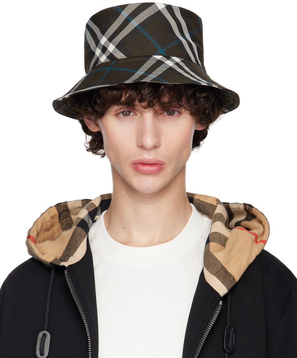 Brown Check Bucket Hat