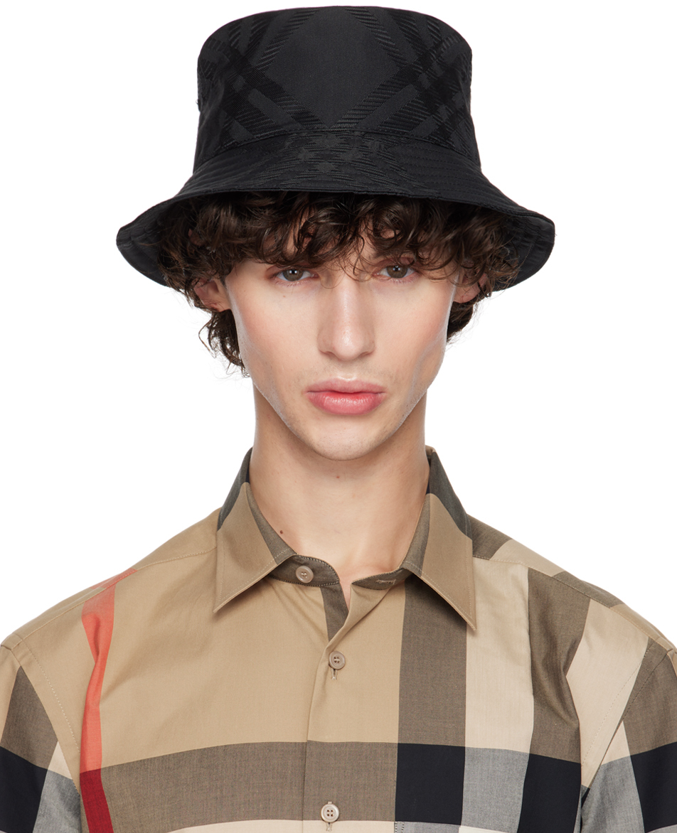 Black Check Bucket Hat