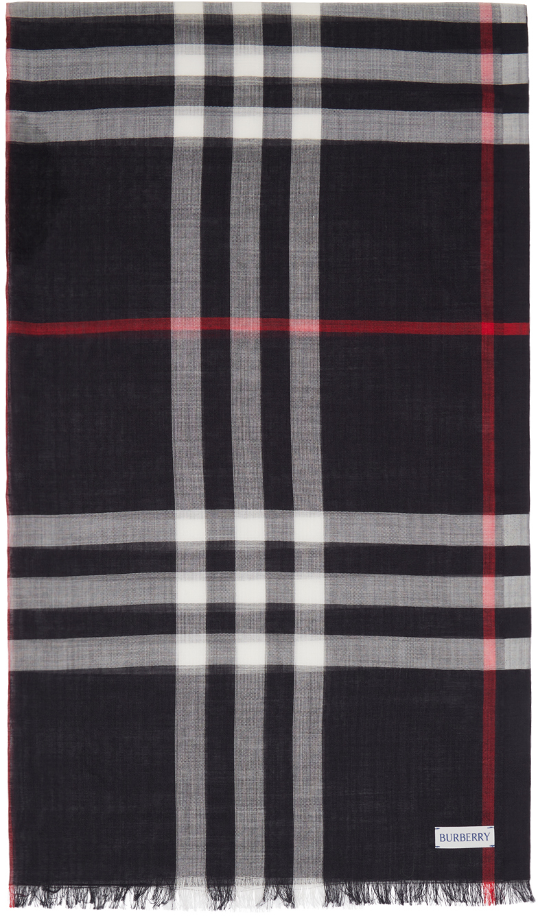 Navy burberry scarf hotsell