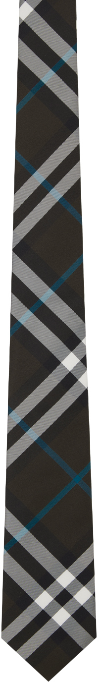 Khaki Check Silk Tie