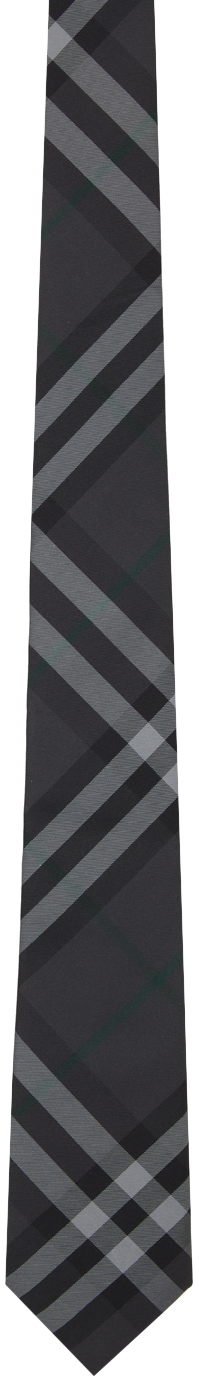 Gray Check Silk Tie