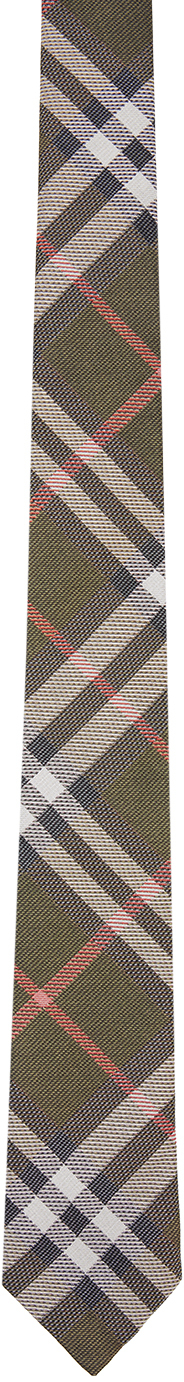 Khaki Check Silk Tie