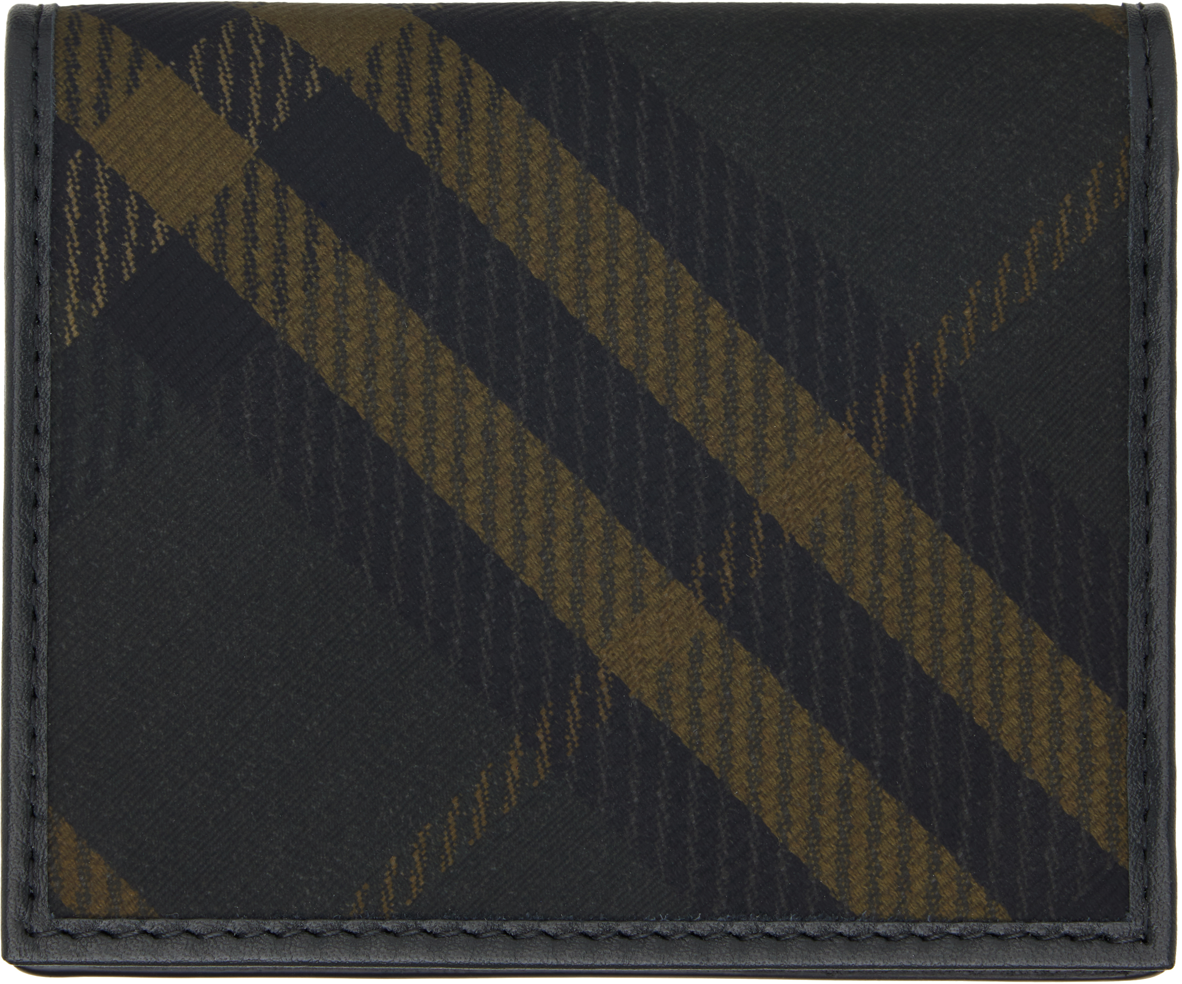 Shop Burberry Khaki Check Coin Card Holder In Shadow