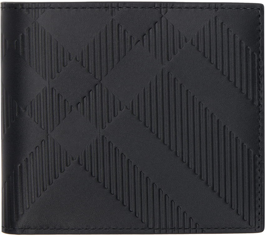 Burberry: Black Check Bifold Wallet | SSENSE Canada