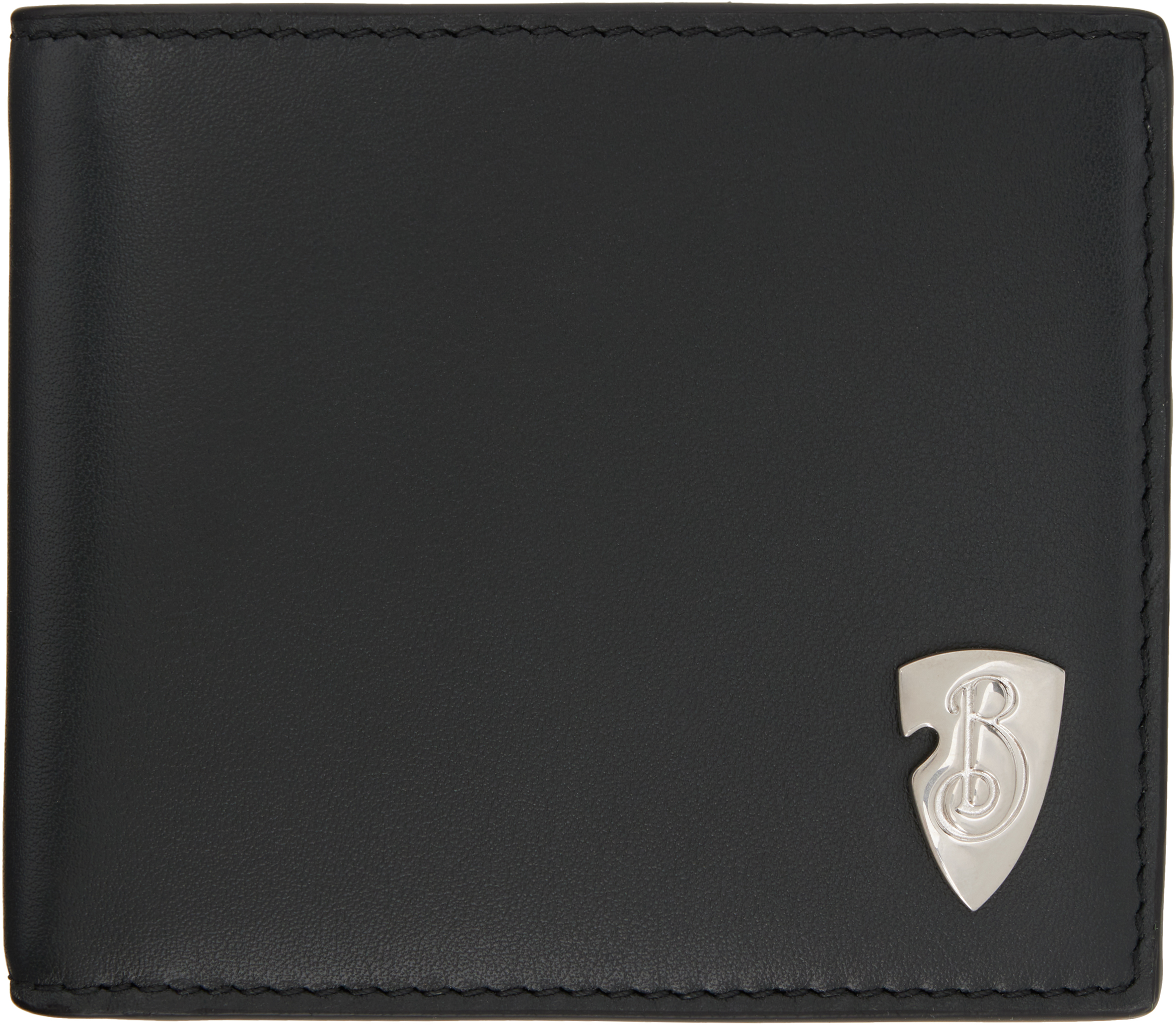 Black B Shield Bifold Wallet