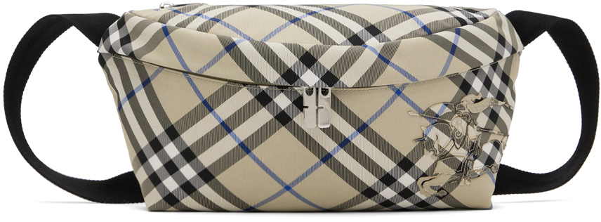 Beige Check Belt Bag