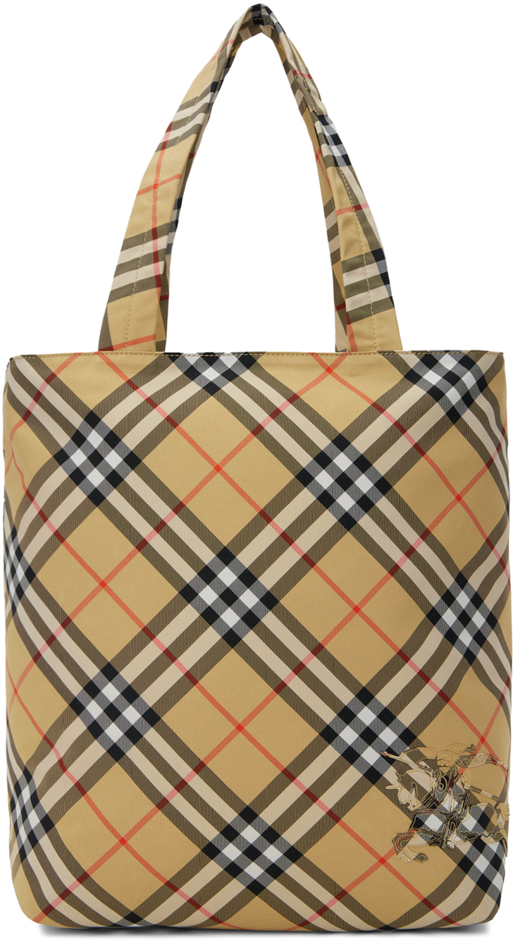 Tan Check Tote