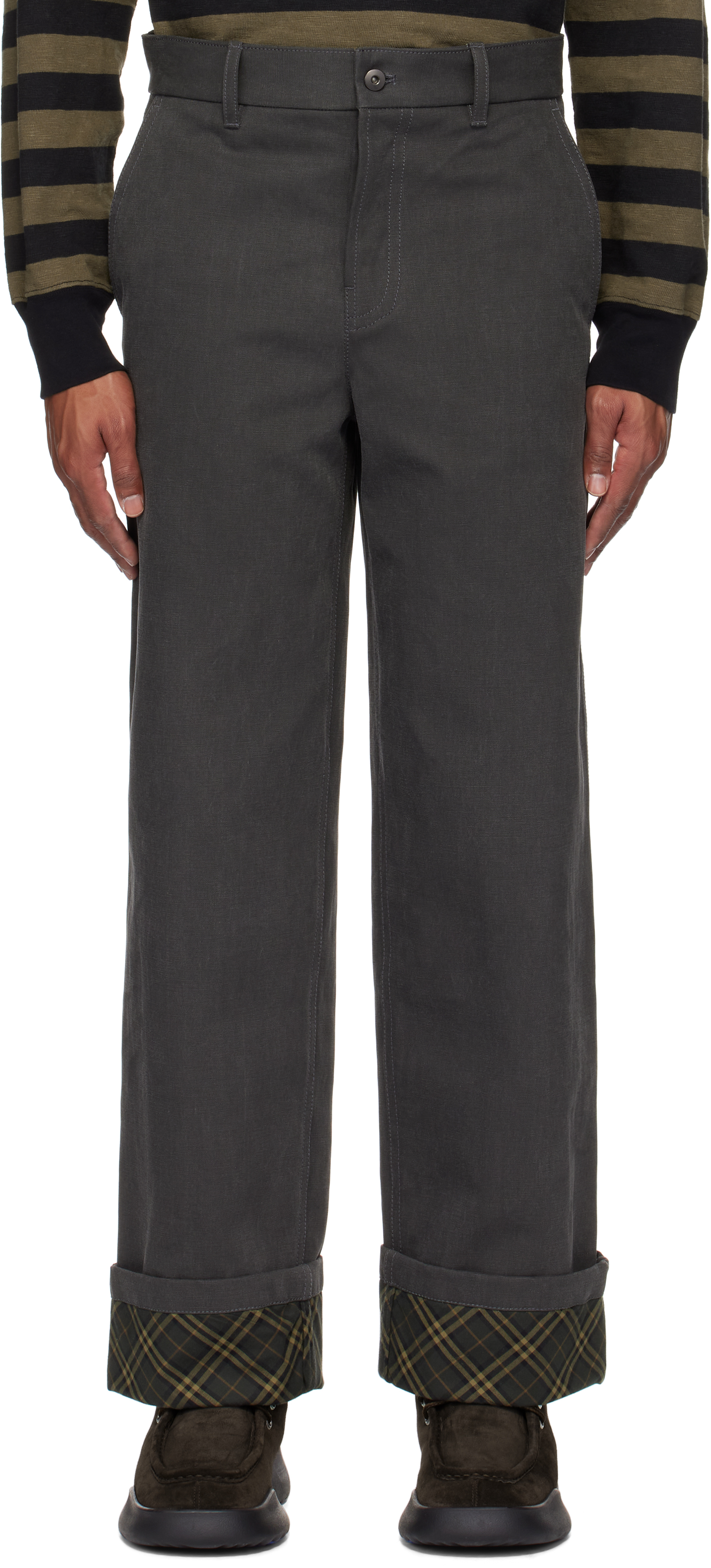 Black Cotton Carpenter Trousers