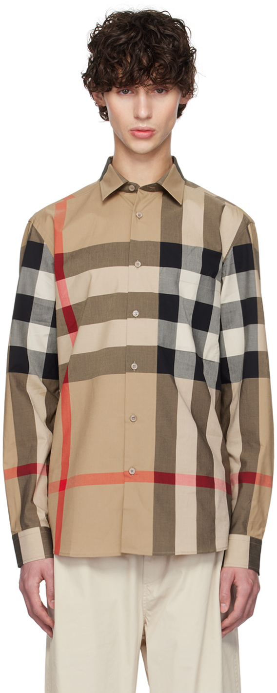 Beige Check Shirt