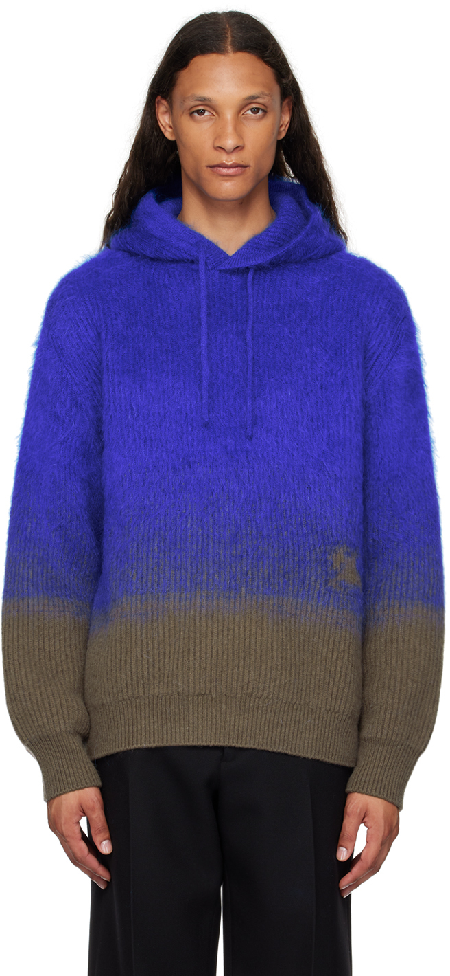 Blue & Gray Gradient Hoodie by Burberry on Sale