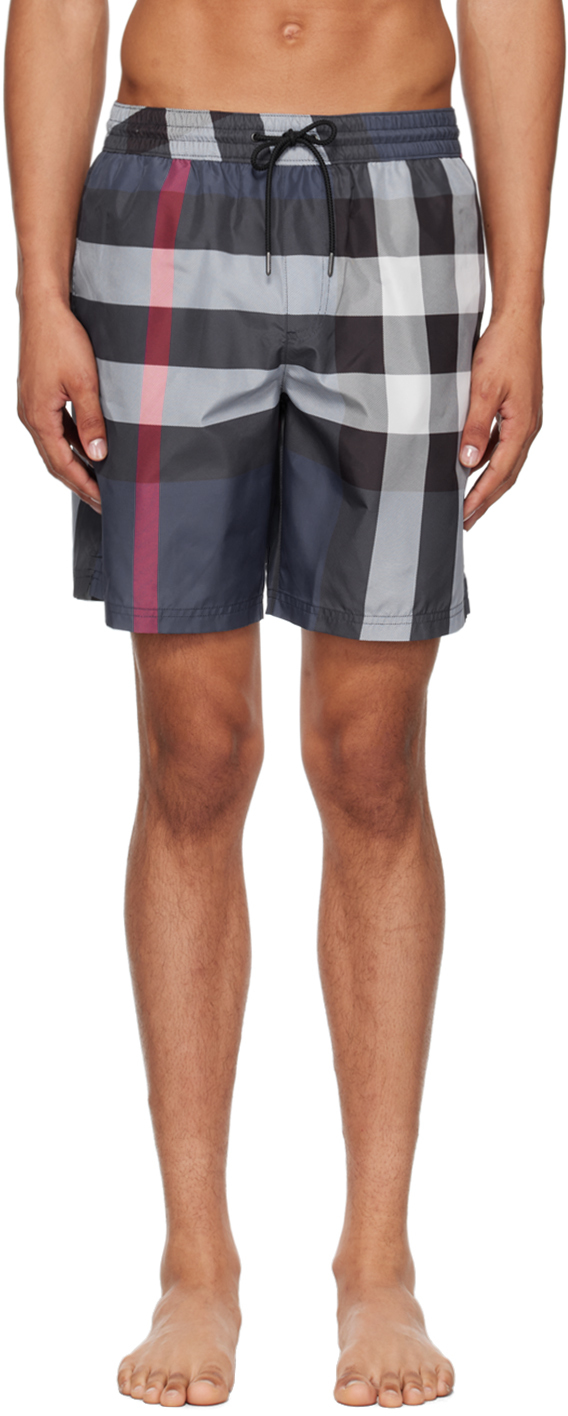 Blue Check Swim Shorts