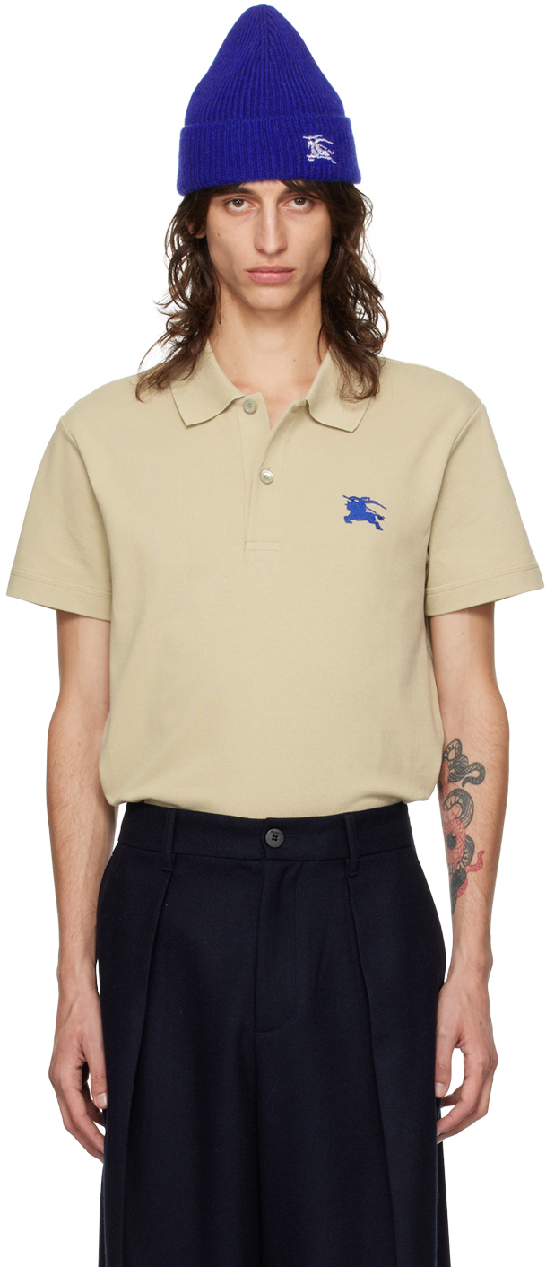 Beige Embroidered Polo